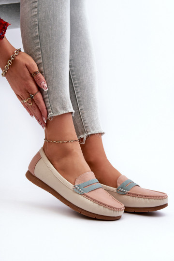 mocassins pour femmes en éco-cuir rose Wikitara 2