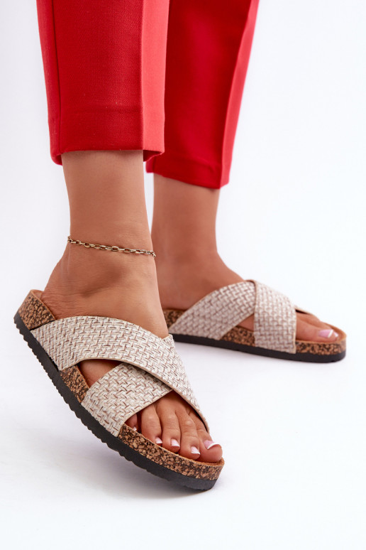 Tongs pour femmes à plateforme beige Tesolen