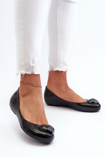 Ballerines avec coeurs NN285011 noir