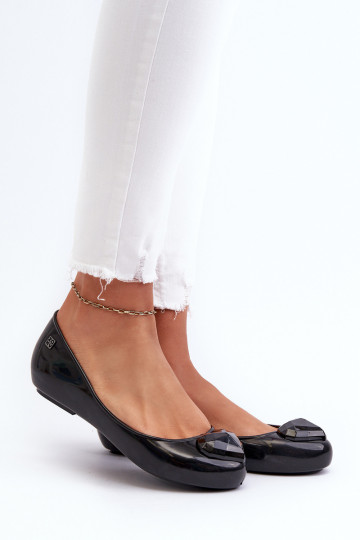 Ballerines avec coeurs NN285011 noir 2
