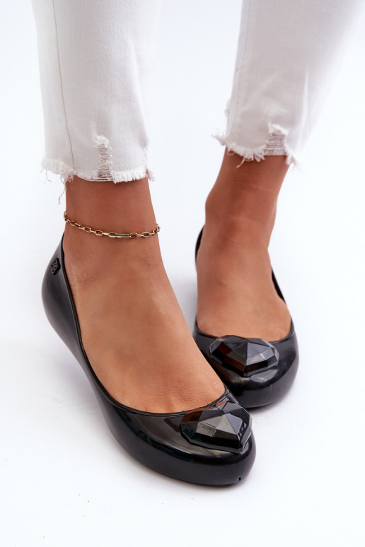 Ballerines avec coeurs NN285011 noir