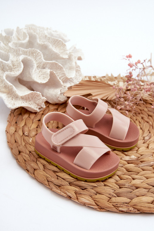 Sandales enfant à fermetures adhésives LL385002 Nuance rose clair