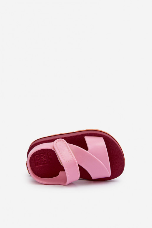 Sandales enfant à attaches adhésives LL385001 coloris rose