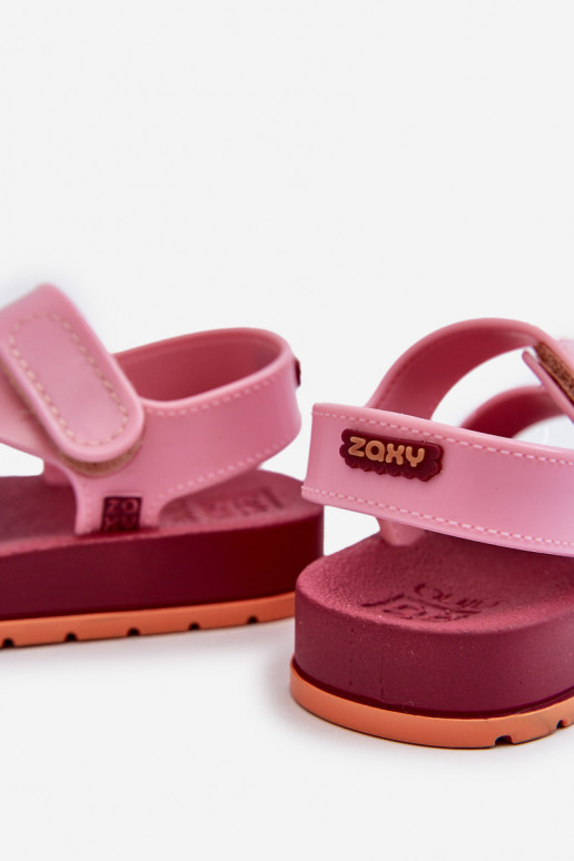 Sandales enfant à attaches adhésives LL385001 coloris rose