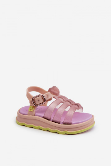 Sandales enfant à attaches adhésives NN385020 Coloris violet 2