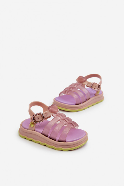 Sandales enfant à attaches adhésives NN385020 Coloris violet
