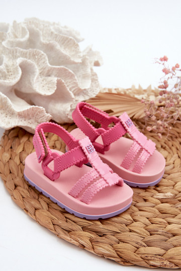 Sandales enfant à fermetures adhésives LL385027 rose