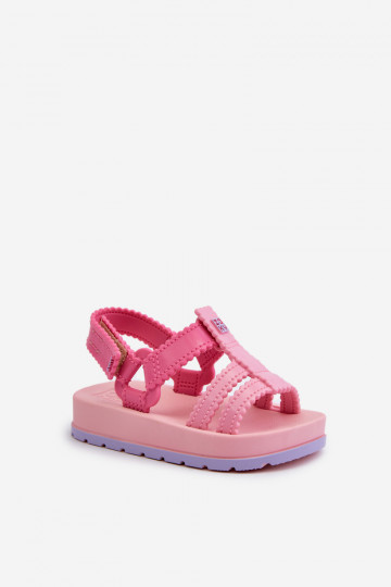 Sandales enfant à fermetures adhésives LL385027 rose 2