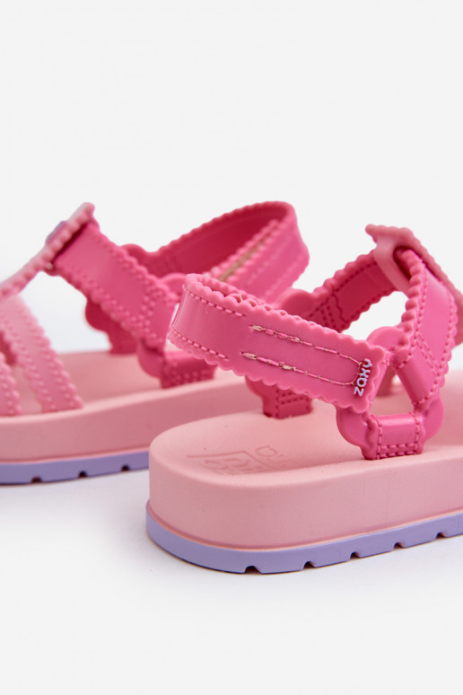 Sandales enfant à fermetures adhésives LL385027 rose