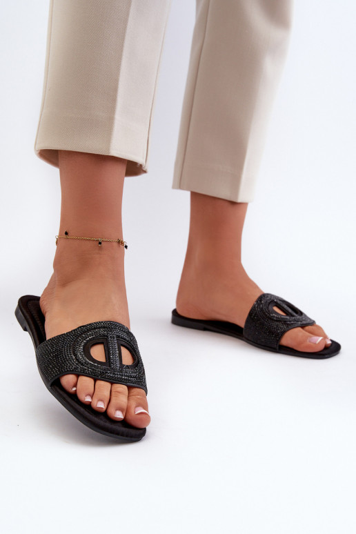 Tongs à talons larges pour femmes noires Dimrose Tongs à talons larges pour femmes noires Dimrose