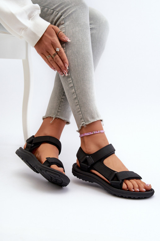Sandales pour femmes de style sportif de couleur noire Lumeria Sandales pour femmes de style sportif de couleur noire Lumeria