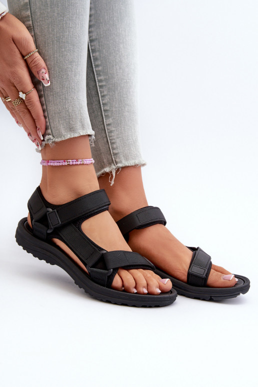 Sandales pour femmes de style sportif de couleur noire Lumeria Sandales pour femmes de style sportif de couleur noire Lumeria