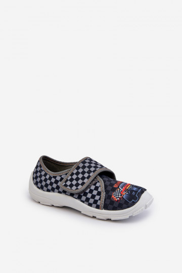 Chaussons confortables pour garçon avec attaches adhésives Befado 974Y540 gris