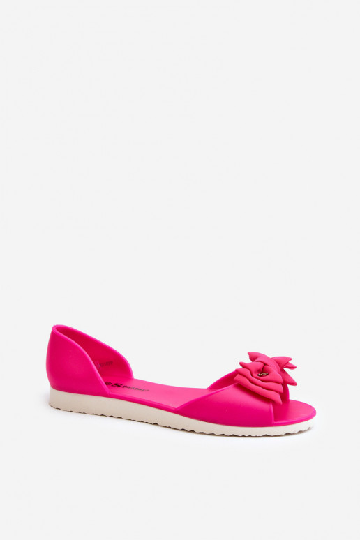 Ballerines en caoutchouc avec rubans couleur rose Georia