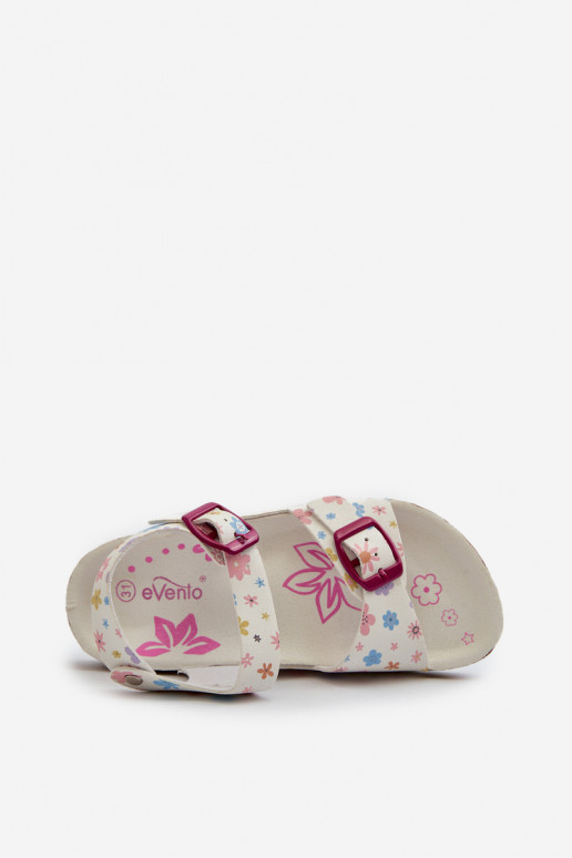 sandales Enfants avec fleurs avec boucles de couleur blanche Memoria