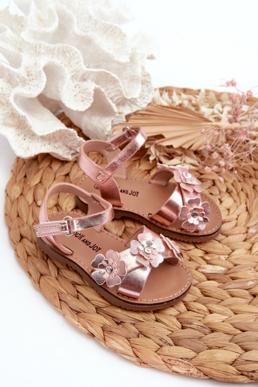 sandales Enfant Ozdobione à motifs floraux avec attaches adhésives rose Fagossa