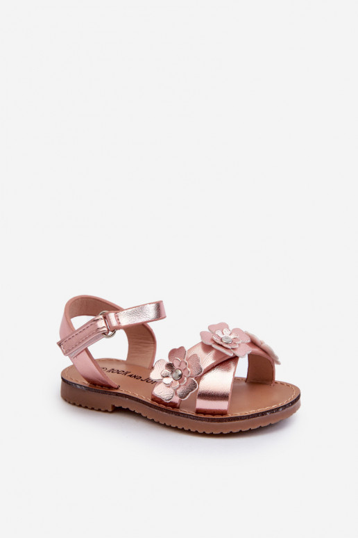 sandales Enfant Ozdobione à motifs floraux avec attaches adhésives rose Fagossa