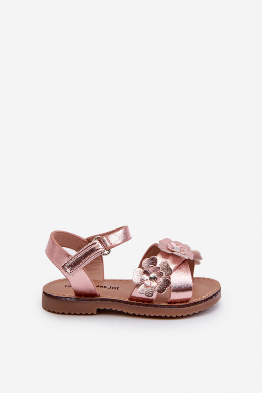 sandales Enfant Ozdobione à motifs floraux avec attaches adhésives rose Fagossa