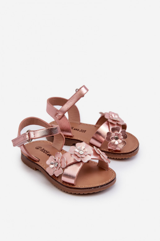 sandales Enfant Ozdobione à motifs floraux avec attaches adhésives rose Fagossa