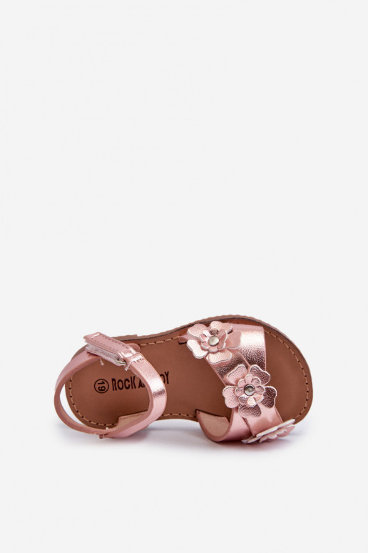 sandales Enfant Ozdobione à motifs floraux avec attaches adhésives rose Fagossa