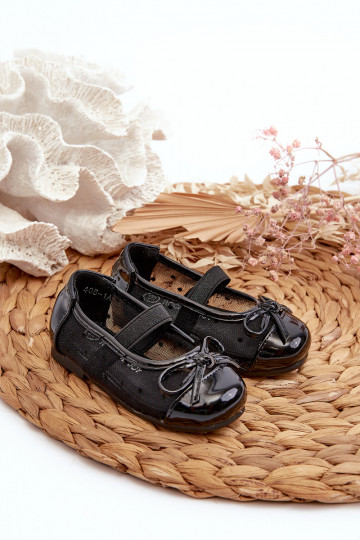 Ballerines pour enfants avec rubans couleur noire Jellema