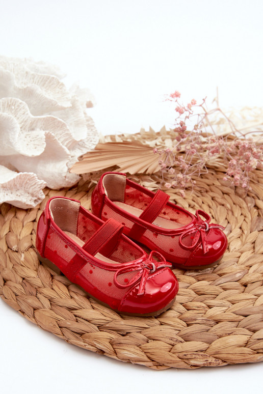Ballerines pour enfants avec rubans couleur rouge Jellema Ballerines pour enfants avec rubans couleur rouge Jellema
