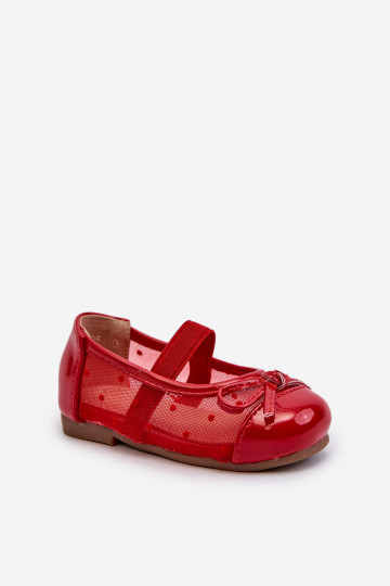 Ballerines pour enfants avec rubans couleur rouge Jellema 2