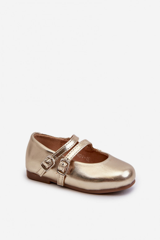 ballerines Enfant à bretelles, doré Margenis