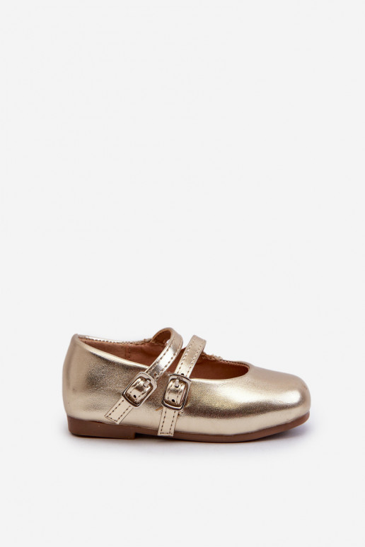 ballerines Enfant à bretelles, doré Margenis