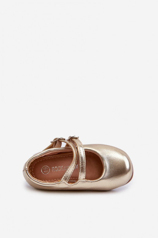 ballerines Enfant à bretelles, doré Margenis