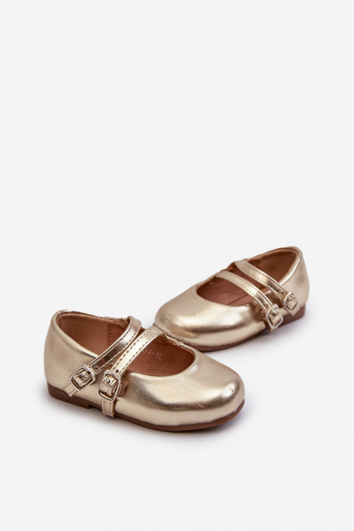 ballerines Enfant à bretelles, doré Margenis