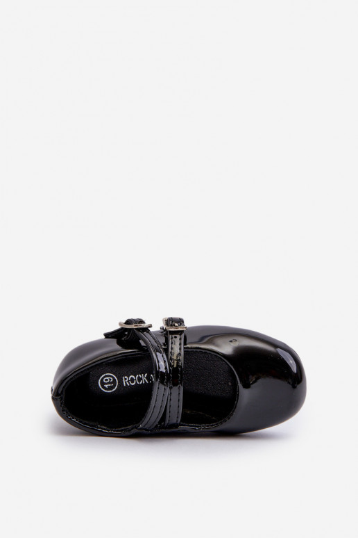 ballerines effet vernis Enfant à bretelles noir Margenis ballerines effet vernis Enfant à bretelles noir Margenis
