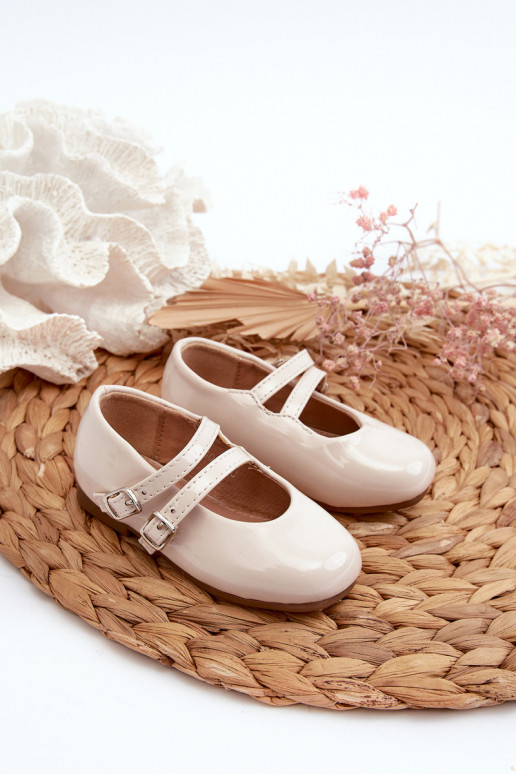 avec ballerines effet laqué Enfant à bretelles beige Margenis