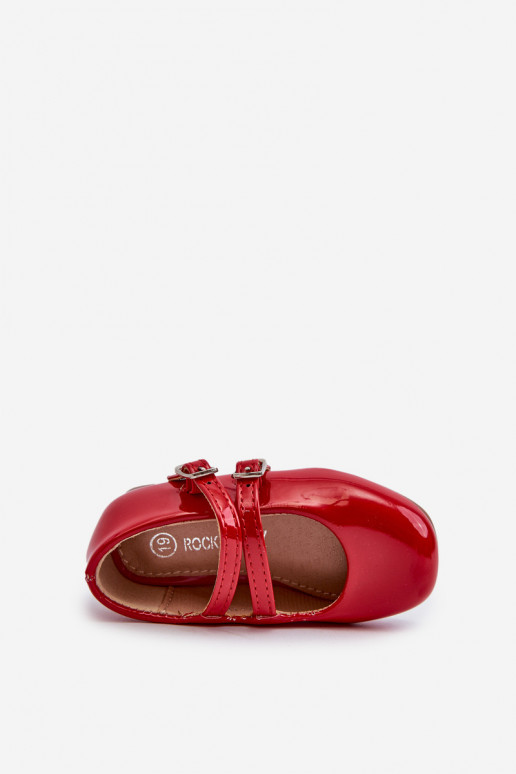 ballerines effet vernis Enfant à bretelles couleur rouge Margenis ballerines effet vernis Enfant à bretelles couleur rouge Margenis