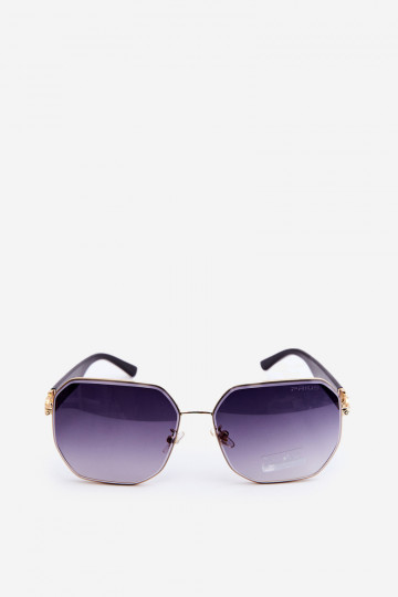Lunettes de soleil Femme UV400 Noir et doré 2