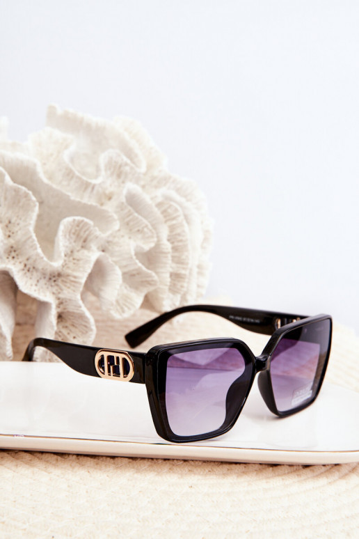 Lunettes de soleil Femme Avec fantaisie Detalem UV400 noir