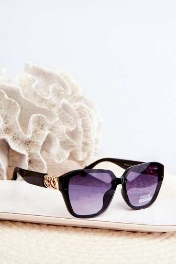 Lunettes de soleil femme Ze couleur or Detalem UV400 couleur noir