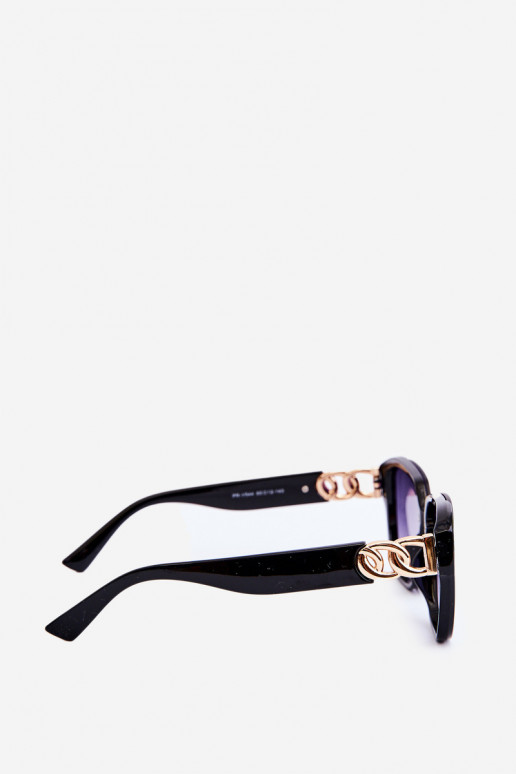 Lunettes de soleil femme Ze couleur or Detalem UV400 couleur noir