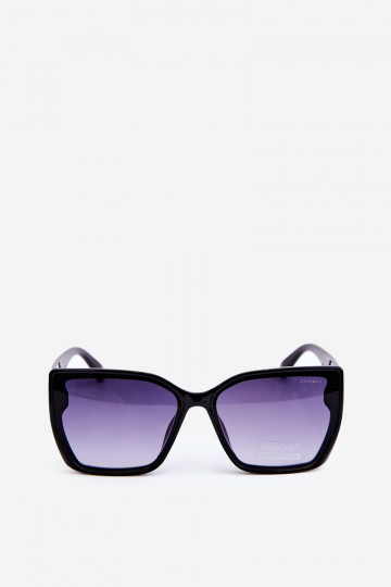 Lunettes de soleil modèle classique pour femme avec détails ornés UV400 noir