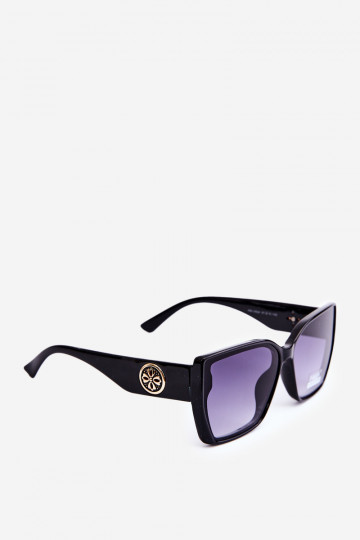 Lunettes de soleil modèle classique pour femme avec détails ornés UV400 noir 2