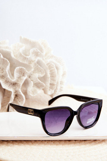 Lunettes de soleil Femme Ze couleur or Détails UV400 couleur noir