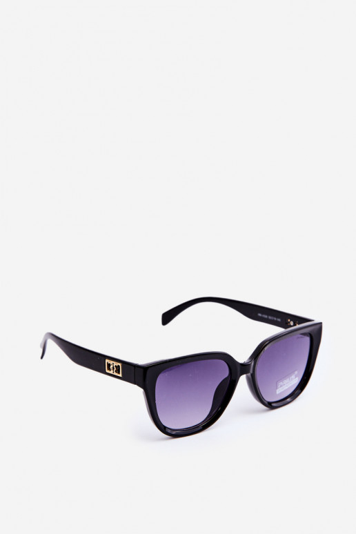 Lunettes de soleil Femme Ze couleur or Détails UV400 couleur noir