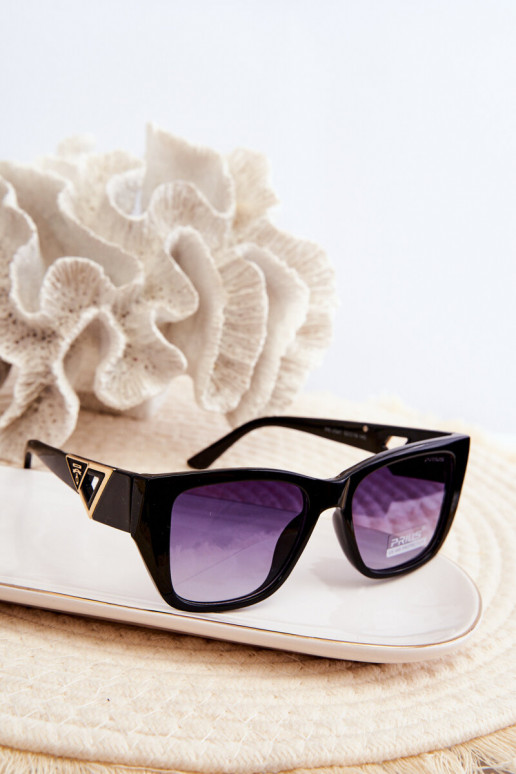 Lunettes de soleil femme Avec détails fantaisie UV400 noir Lunettes de soleil femme Avec détails fantaisie UV400 noir