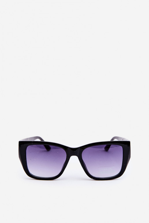 Lunettes de soleil femme Avec détails fantaisie UV400 noir