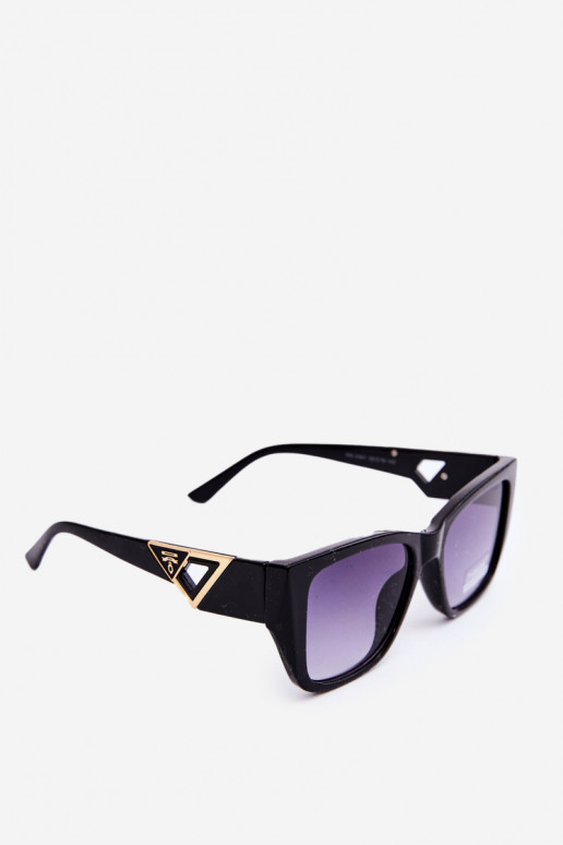 Lunettes de soleil femme Avec détails fantaisie UV400 noir