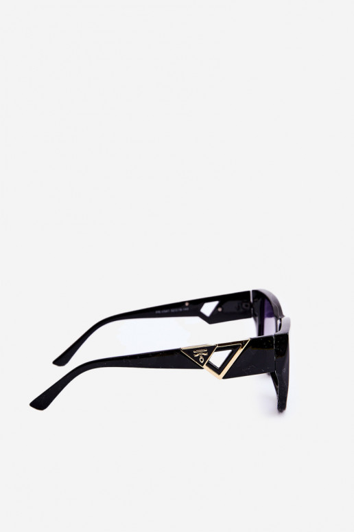 Lunettes de soleil femme Avec détails fantaisie UV400 noir