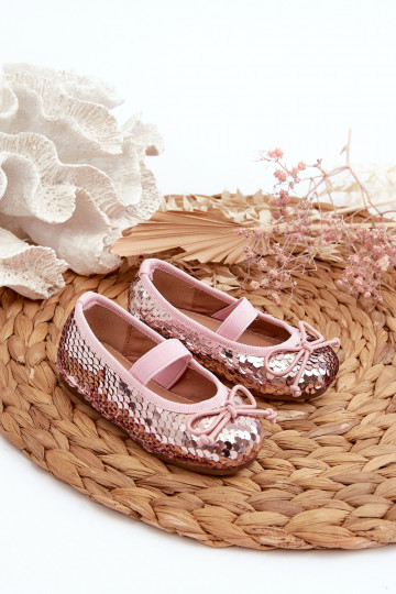 Ballerines pour enfants Ozdobione Pekinami couleur rose Weries