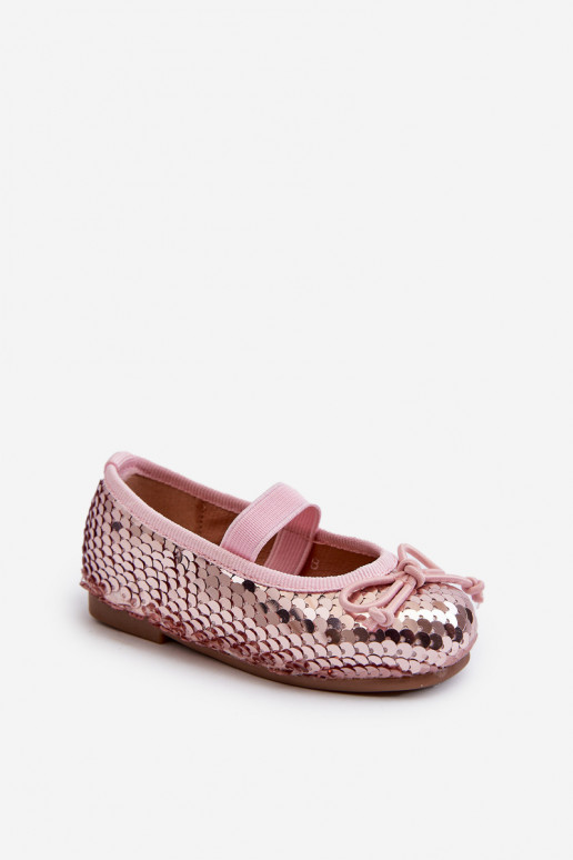 Ballerines pour enfants Ozdobione Pekinami couleur rose Weries