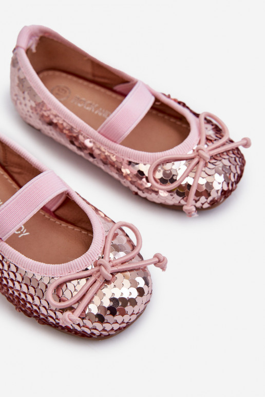 Ballerines pour enfants Ozdobione Pekinami couleur rose Weries