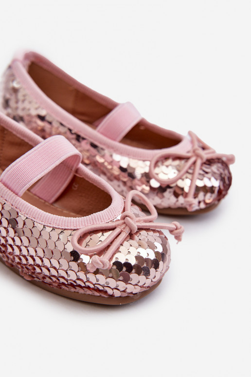 Ballerines pour enfants Ozdobione Pekinami couleur rose Weries